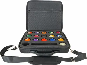 Pool Balls Carrying Case, Hard Billiard Case with adjustable shoulder strap, EVA Travel Holder for One Set of Billiard Balls