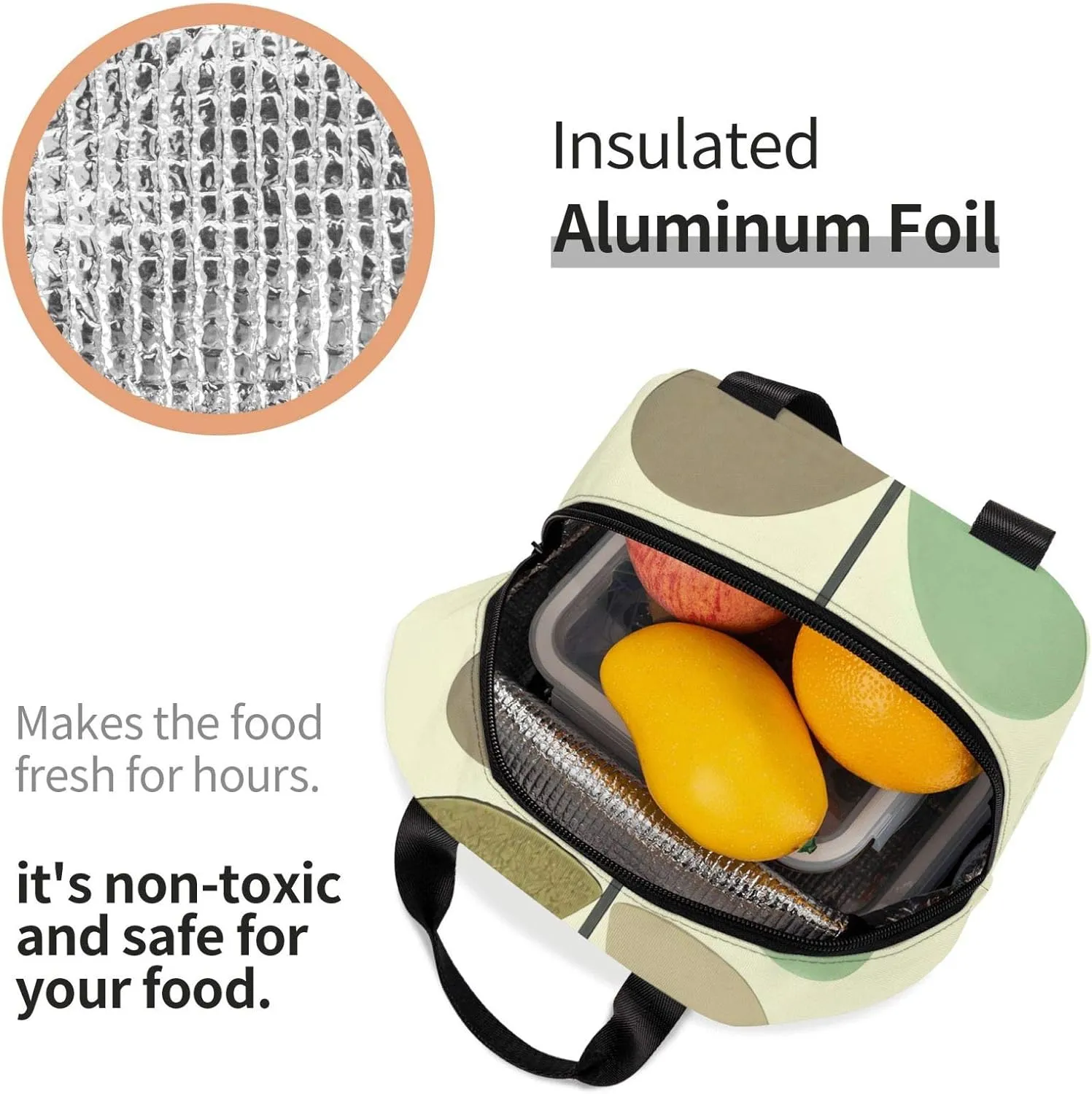 Portable Lunch Tote Bag Waterproof Reusable Durable Insulated Lunch Boxes for Men Women