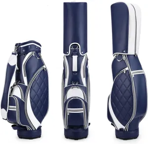 Portable Women's Golf Bag, Waterproof Microfiber Leather Golf Cart Bag, High Hardness Base, Golf Stand Bag Travel Golf Club Bags, Easy to Clean (Blue)