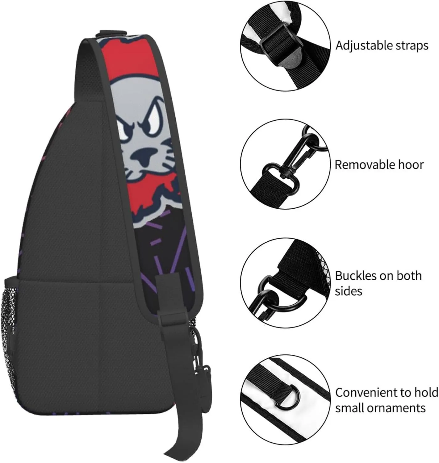 Portland Sea Dogs University Logo Small Crossbody Backpack Sling Bag For Men Women Mini One Shoulder Chest Bags Gym Sport Travel Hiking Daypack