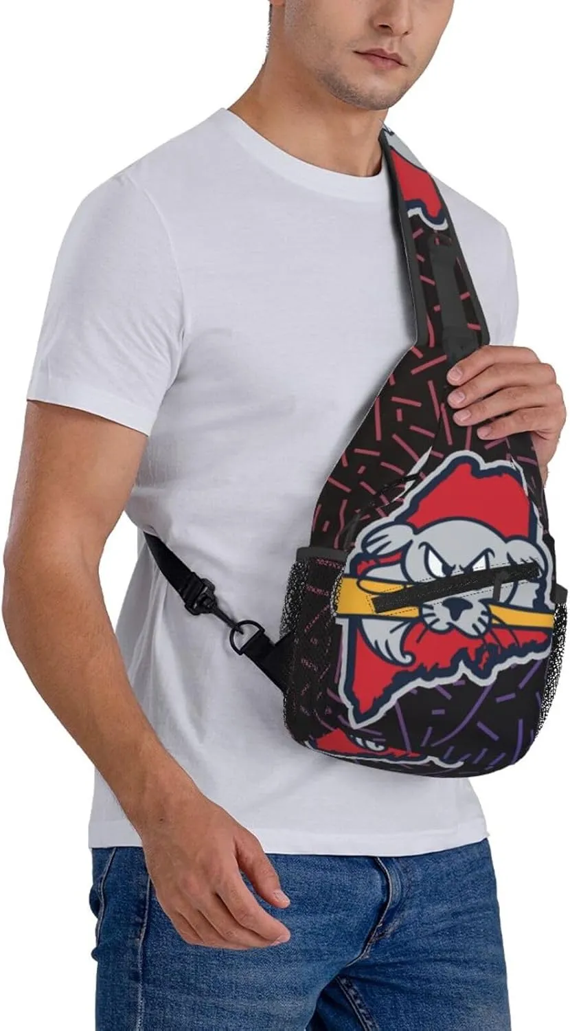 Portland Sea Dogs University Logo Small Crossbody Backpack Sling Bag For Men Women Mini One Shoulder Chest Bags Gym Sport Travel Hiking Daypack