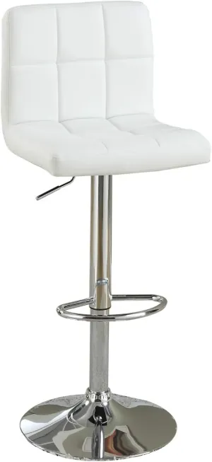 Poundex Gilberta 2 White Faux Leather Bar Stools, Multi