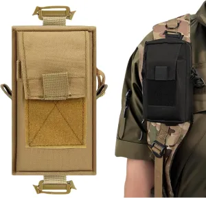 PreciousU Tactical Molle Accessory Pouch,Backpack Shoulder Strap Bag with Double-Zipper Pocket, Top Pocket and Shoulder Strap Attachment - Perfect for Outdoor Activities and Tactical Gear