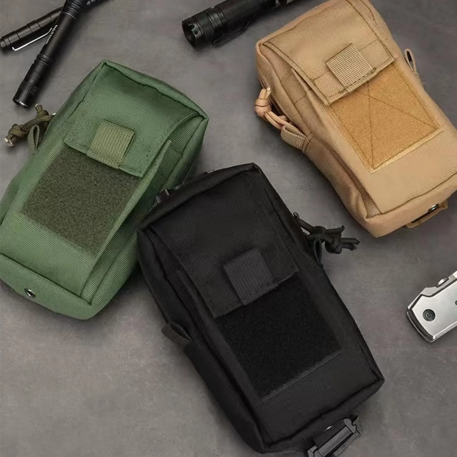 PreciousU Tactical Molle Accessory Pouch,Backpack Shoulder Strap Bag with Double-Zipper Pocket, Top Pocket and Shoulder Strap Attachment - Perfect for Outdoor Activities and Tactical Gear