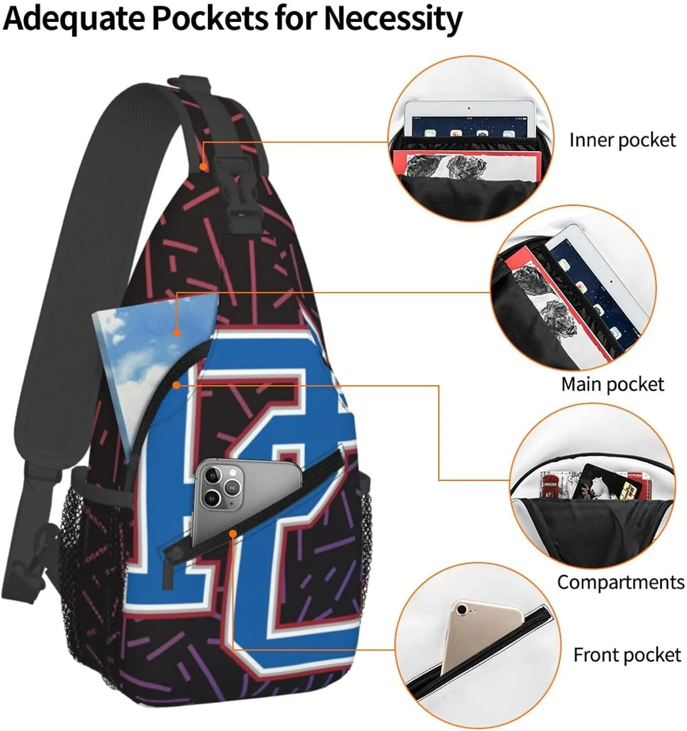 Presbyterian A College Logo Small Crossbody Backpack Sling Bag For Men Women Mini One Shoulder Chest Bags Gym Sport Travel Hiking Daypack