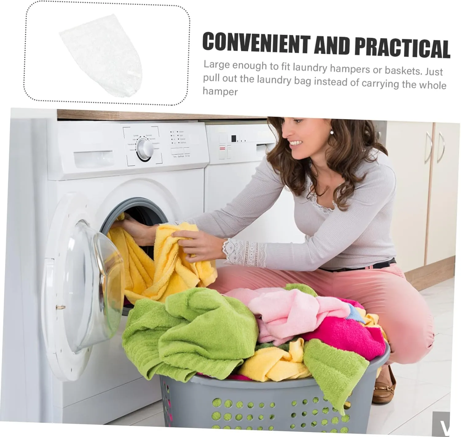 PRETYZOOM Commercial Mesh Laundry Bags 2pcs Drawstring Laundry Hamper Polyester Wash Bags