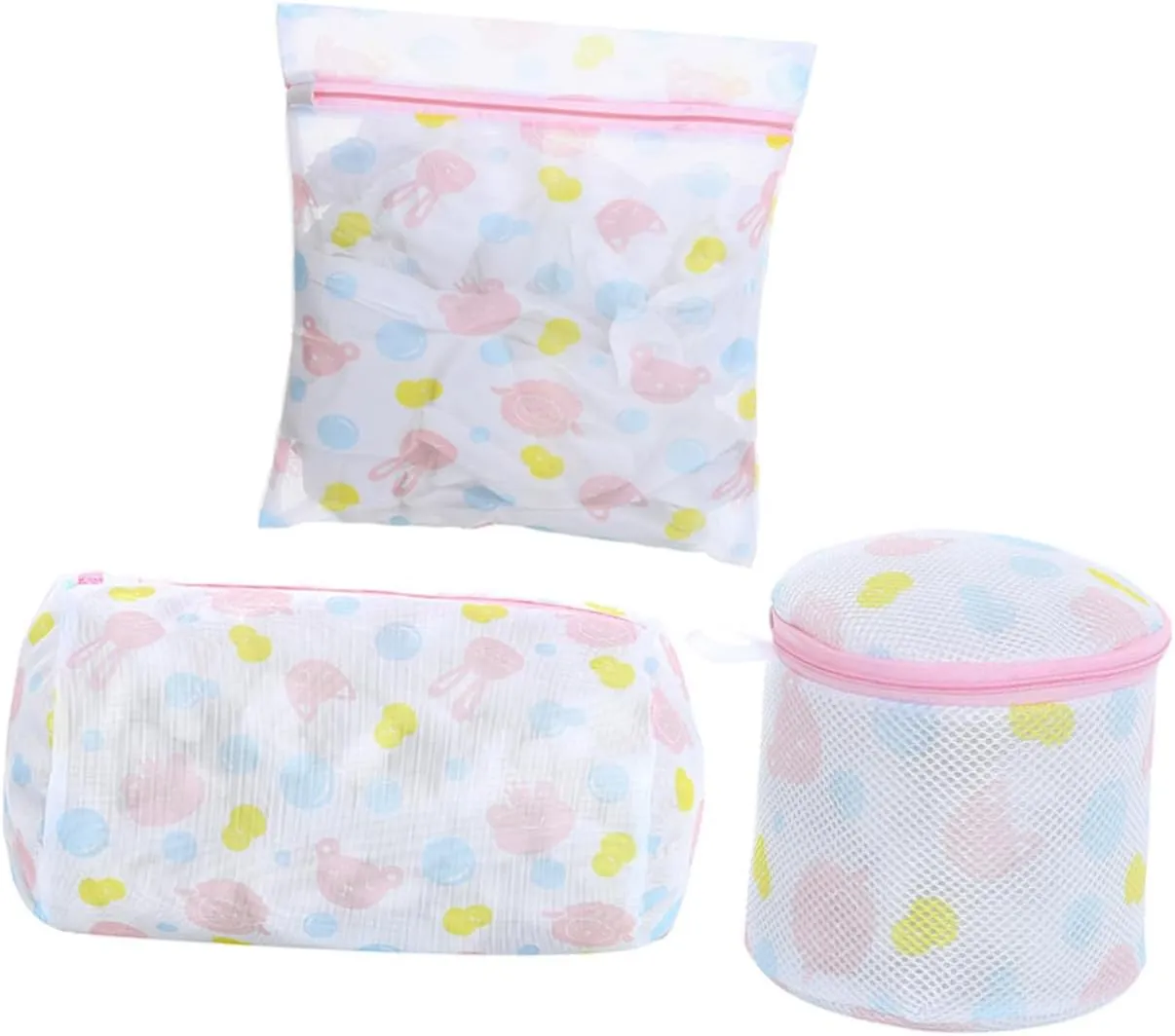 PRETYZOOM Mesh Laundry Bag Set for Washing Machine 3pcs Intimate Wash Bag Zipper