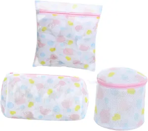 PRETYZOOM Mesh Laundry Bag Set for Washing Machine 3pcs Intimate Wash Bag Zipper