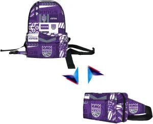 Pro Specialties Group Sacramento Kings Transformer Multi-functional Sports Bag, Adjustable Strap