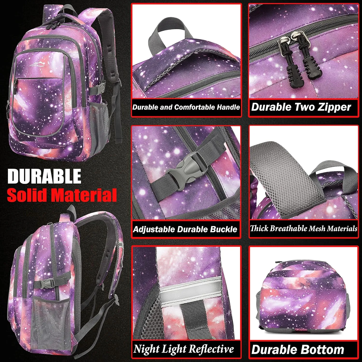 ProEtrade Backpack Bookbag for College Travel Business Hiking Fit Laptop Up to 15.6 Inch (Galaxy G)