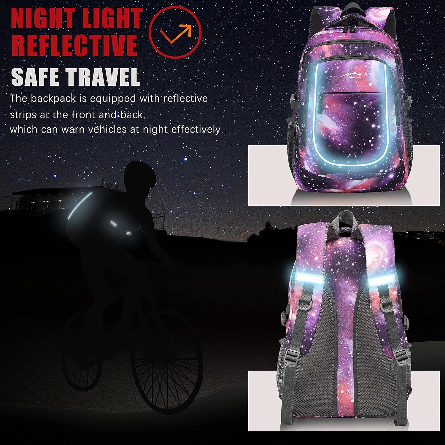 ProEtrade Backpack Bookbag for College Travel Business Hiking Fit Laptop Up to 15.6 Inch (Galaxy G)