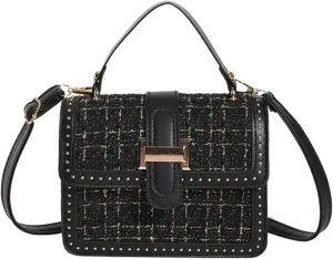 PU Leather Handbags for Women Woven Tote Shoulder Bag Ladies Satchel Bag Top Handle Bag with Adjustable Strap, One Color, One Size