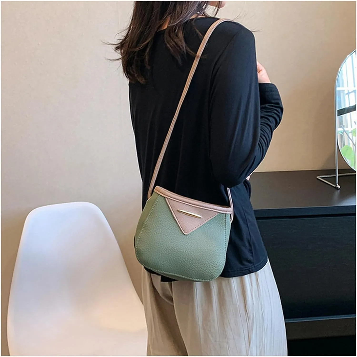 PU Leather Shoulder Bag College Crossbody Bag Tote Hobo Handbag Work PU Handbag and Purse for Women