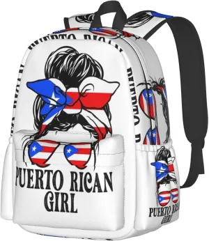 Puerto Rican Women Messy Bun Laptop Backpack Work Travel Backpacks Business Rucksack Casual Outdoor Daypack with Adjustable Strap Bags for Sports Office Gym Hiking