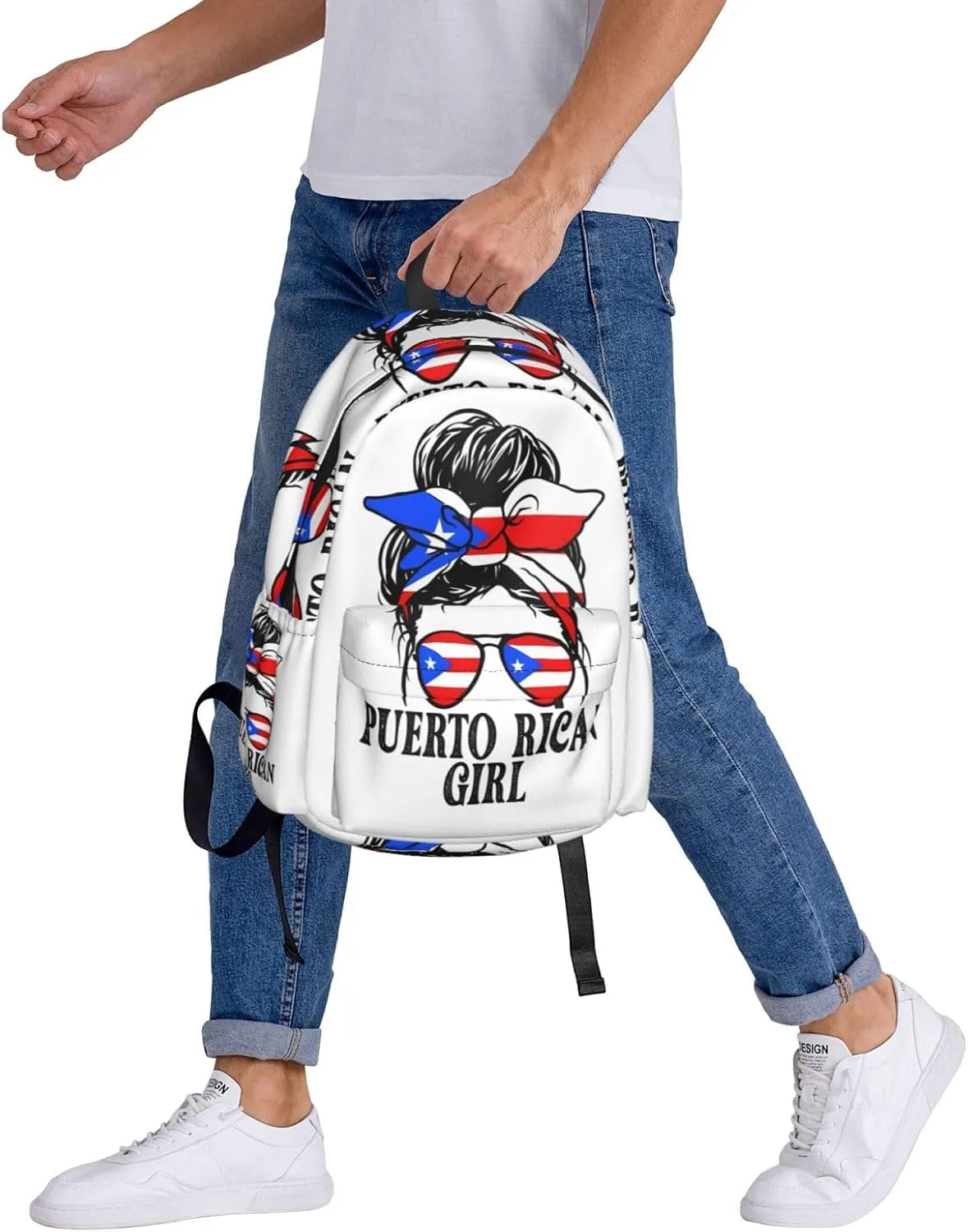 Puerto Rican Women Messy Bun Laptop Backpack Work Travel Backpacks Business Rucksack Casual Outdoor Daypack with Adjustable Strap Bags for Sports Office Gym Hiking