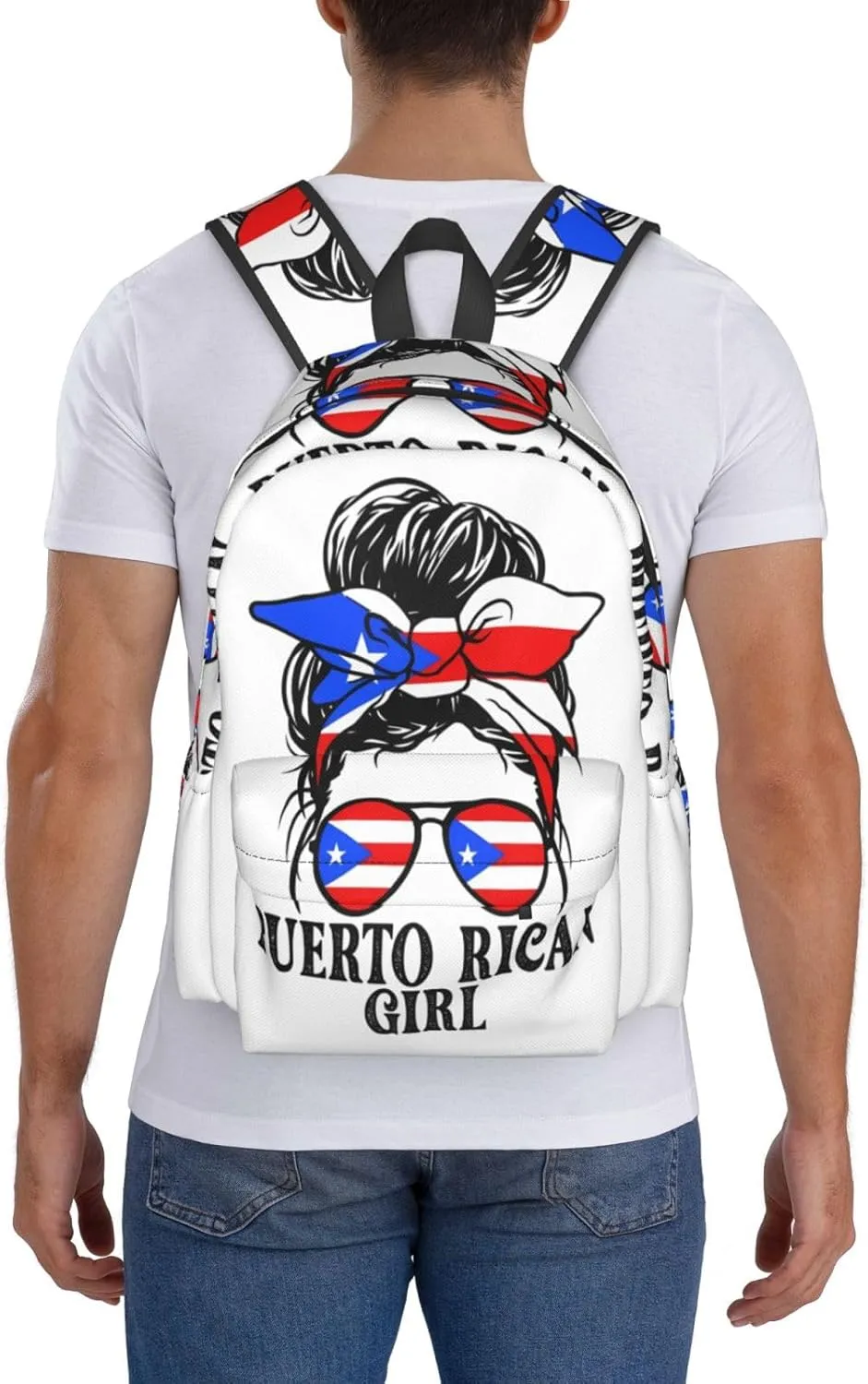 Puerto Rican Women Messy Bun Laptop Backpack Work Travel Backpacks Business Rucksack Casual Outdoor Daypack with Adjustable Strap Bags for Sports Office Gym Hiking