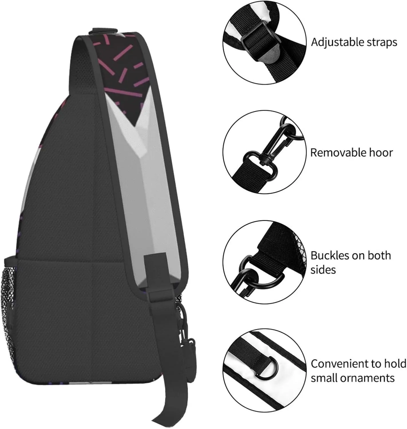 Puerto Rico Resiste Boricua Flag Crossbody Backpack Chest Shoulder Bag Lightweight One Strap Travel Hiking Daypack