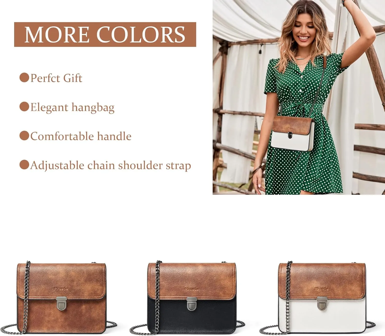 Quilted Crossbody Bags for Women 3-Pockets Crossbody Purses Vegan Leather Shoulder Handbags with Wide Strap