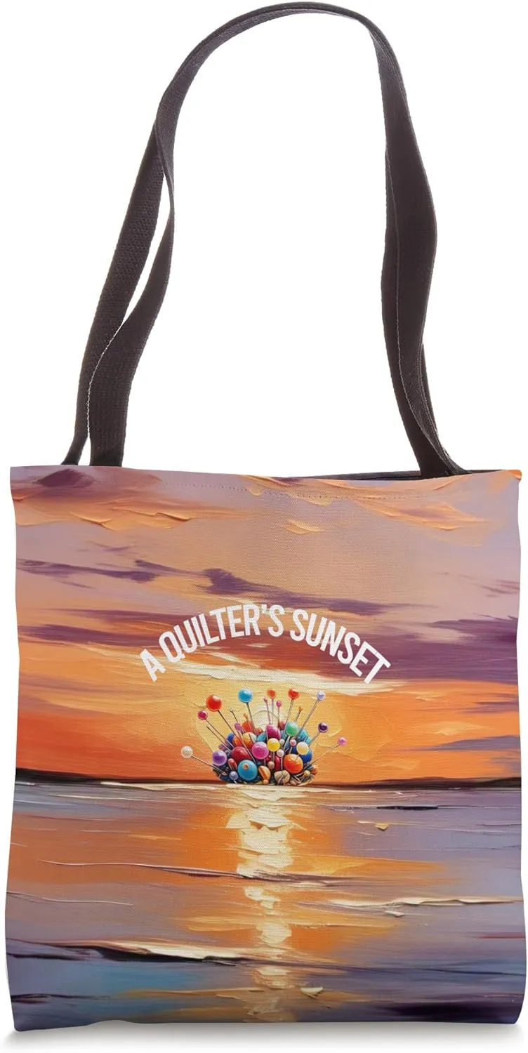 Quilter's sunset pincushion ocean art for sewing enthusiasts Tote Bag