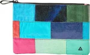 Rareform Patchwork Charlie Pouch | Lightweight, Recycled Material, Water-Resistant & Easy to Clean | Inner Fleece Lining, Unique Design, Colors May Vary