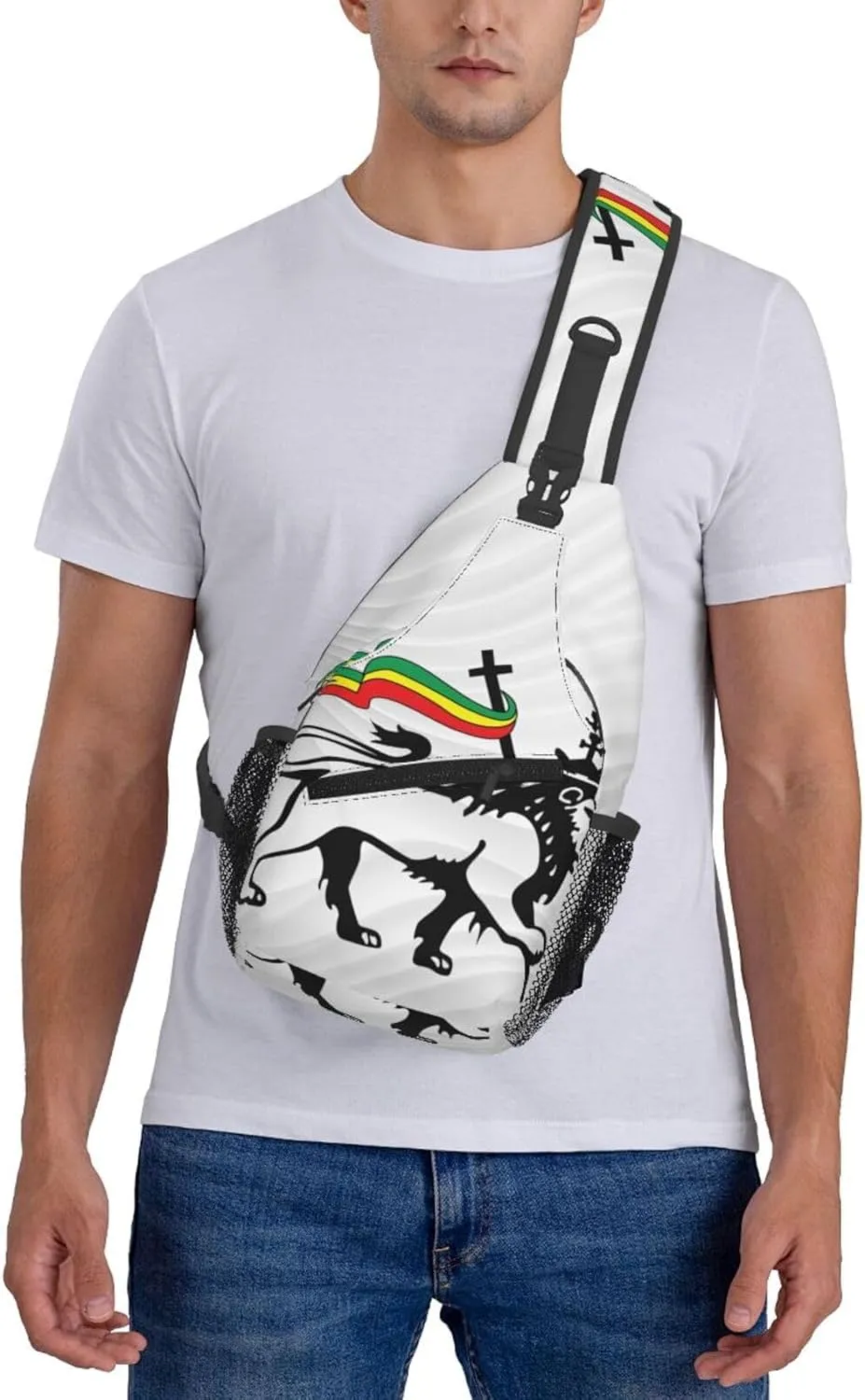 Rasta Lion Of Judah Small Crossbody Backpack Sling Bag For Men Women Mini One Shoulder Chest Bags Gym Sport Travel Hiking Daypack