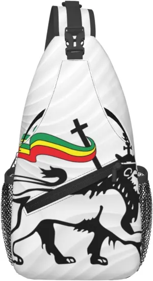 Rasta Lion Of Judah Small Crossbody Backpack Sling Bag For Men Women Mini One Shoulder Chest Bags Gym Sport Travel Hiking Daypack