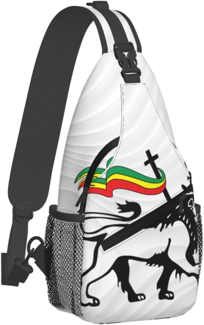 Rasta Lion Of Judah Small Crossbody Backpack Sling Bag For Men Women Mini One Shoulder Chest Bags Gym Sport Travel Hiking Daypack