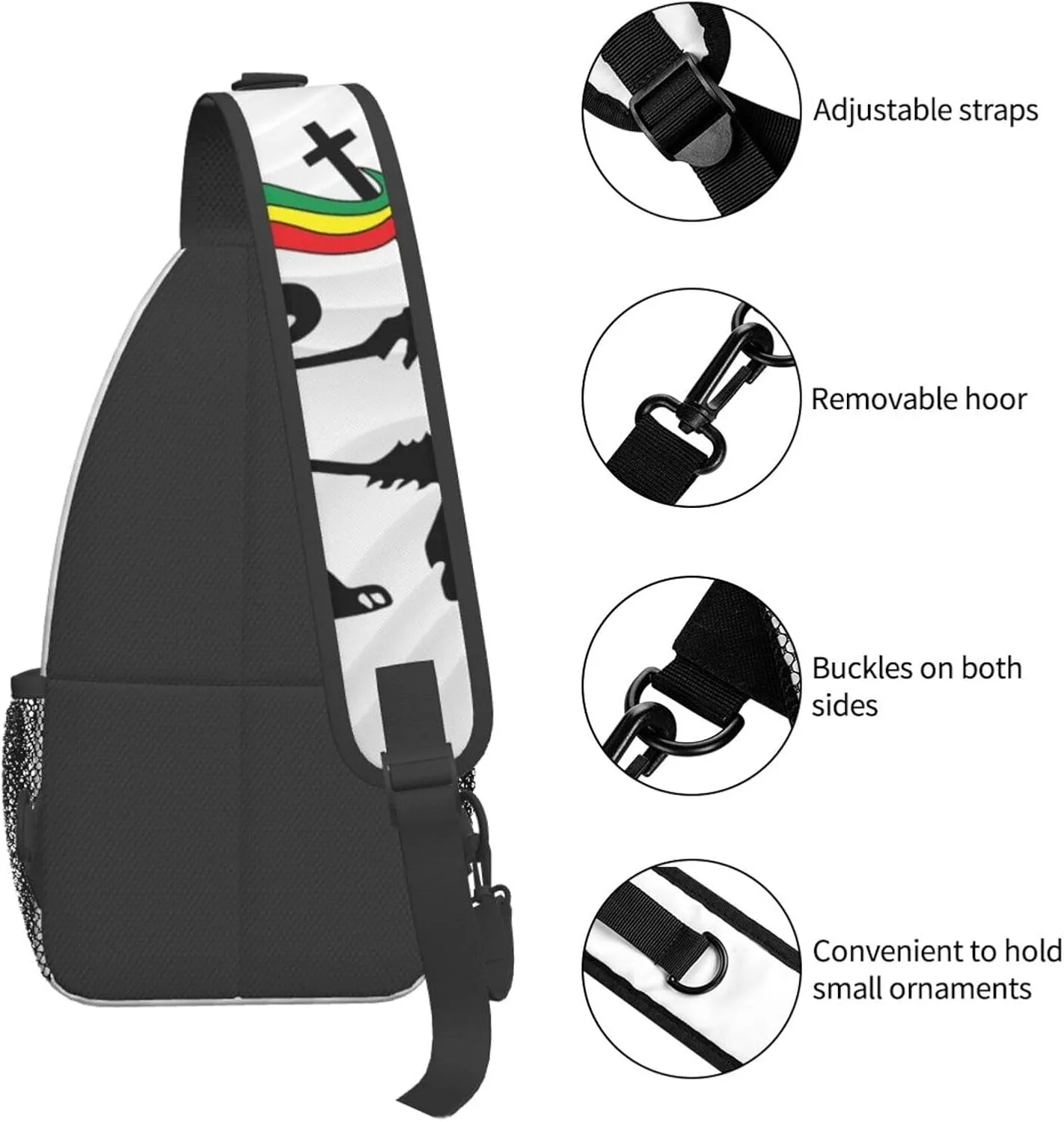 Rasta Lion Of Judah Small Crossbody Backpack Sling Bag For Men Women Mini One Shoulder Chest Bags Gym Sport Travel Hiking Daypack