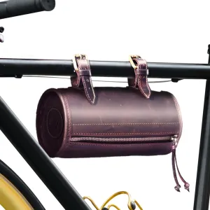 RAW HYD Leather Bicycle Handlebar Bag Durable Frame Bags 9.4' x 4.5' Phone, Keys, Tools, & More