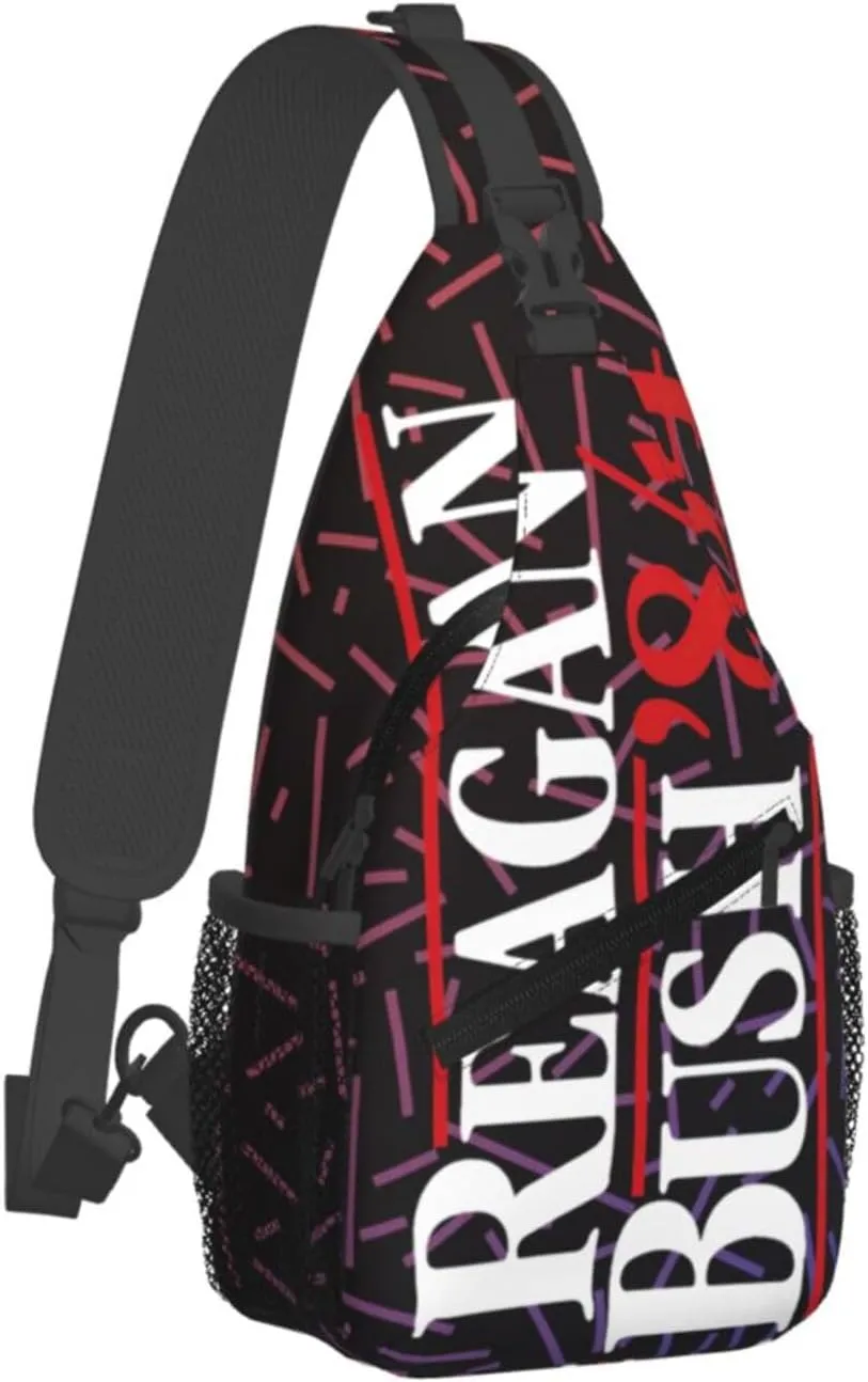 Reagan Bush 84 Crossbody For Men Women Sling Chest Bag Shoulder Bag Lightweight One Strap Backpack Multipurpose Travel Hiking Daypack