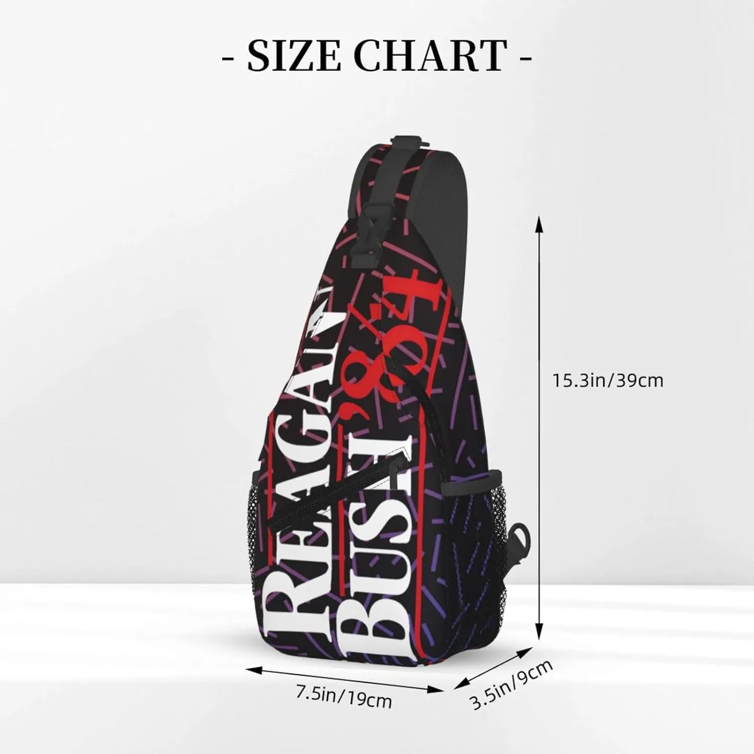 Reagan Bush 84 Crossbody For Men Women Sling Chest Bag Shoulder Bag Lightweight One Strap Backpack Multipurpose Travel Hiking Daypack