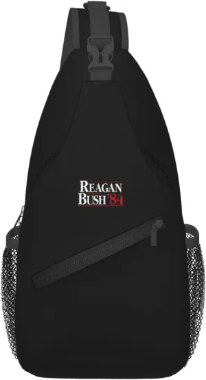 Reagan Bush 84 Sling Bag Crossbody Backpack Shoulder Casual Daypack Bag for Men Women