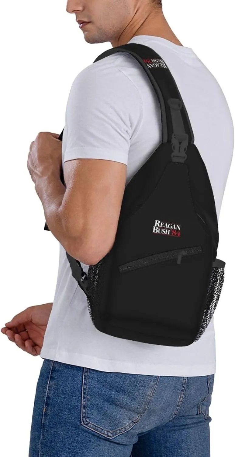 Reagan Bush 84 Sling Bag Crossbody Backpack Shoulder Casual Daypack Bag for Men Women