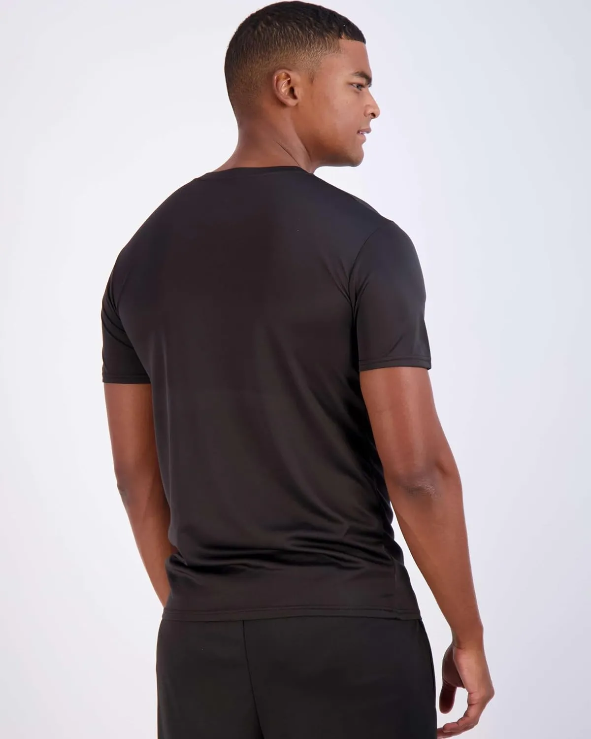 Real Essentials 5 Pack: Men's Mesh Quick Dry Short Sleeve V-Neck T-Shirt - Athletic Performance (Available in Big & Tall)