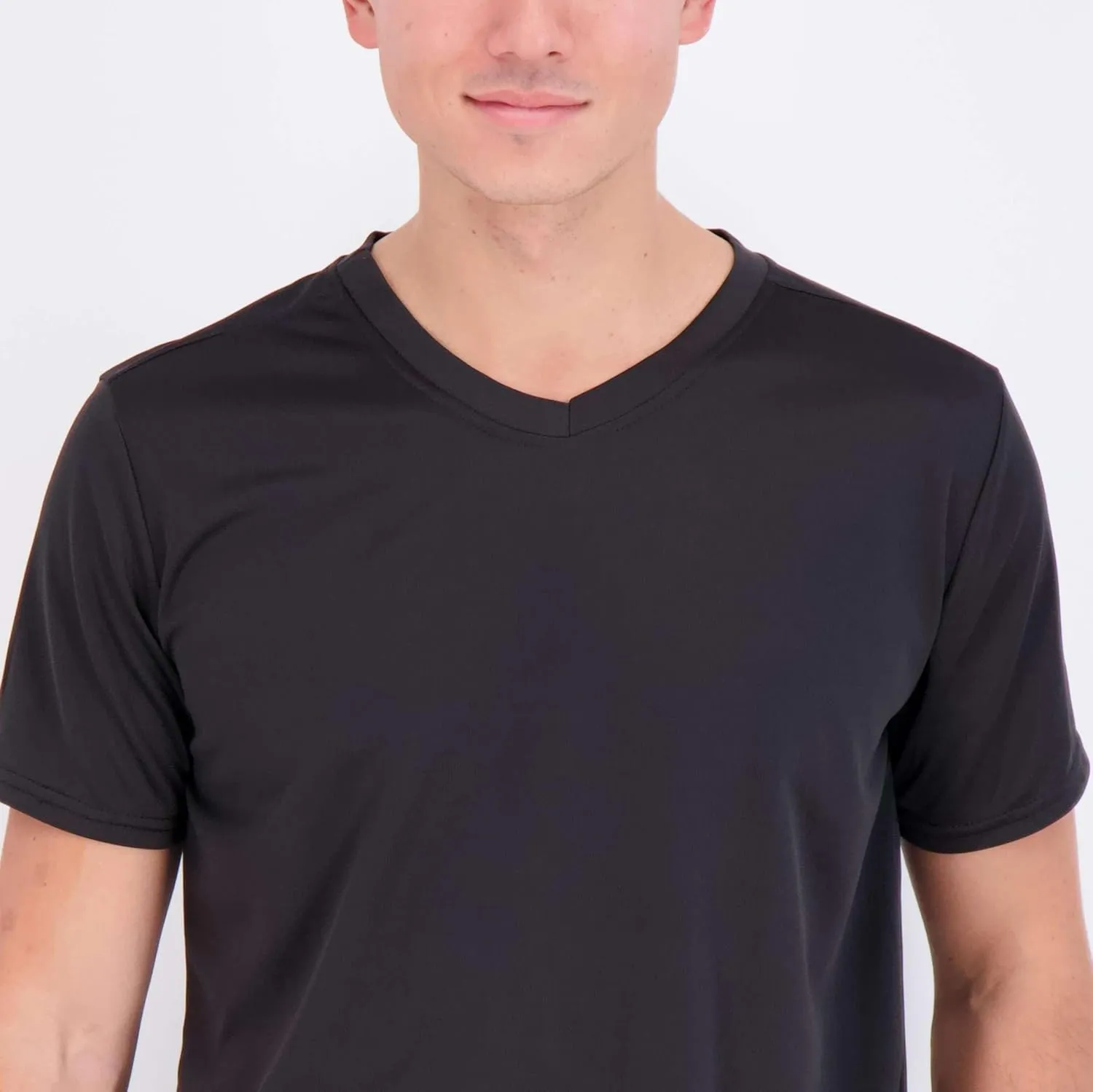 Real Essentials 5 Pack: Men's Mesh Quick Dry Short Sleeve V-Neck T-Shirt - Athletic Performance (Available in Big & Tall)