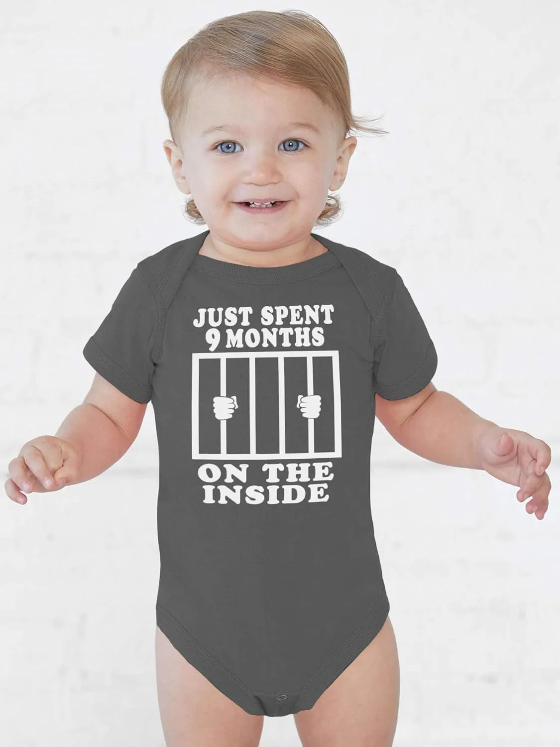 Reaxion Funny Cute Baby Boy Girl Handmade Clothes Infant Just Spent 9 Months On The Inside Bodysuits