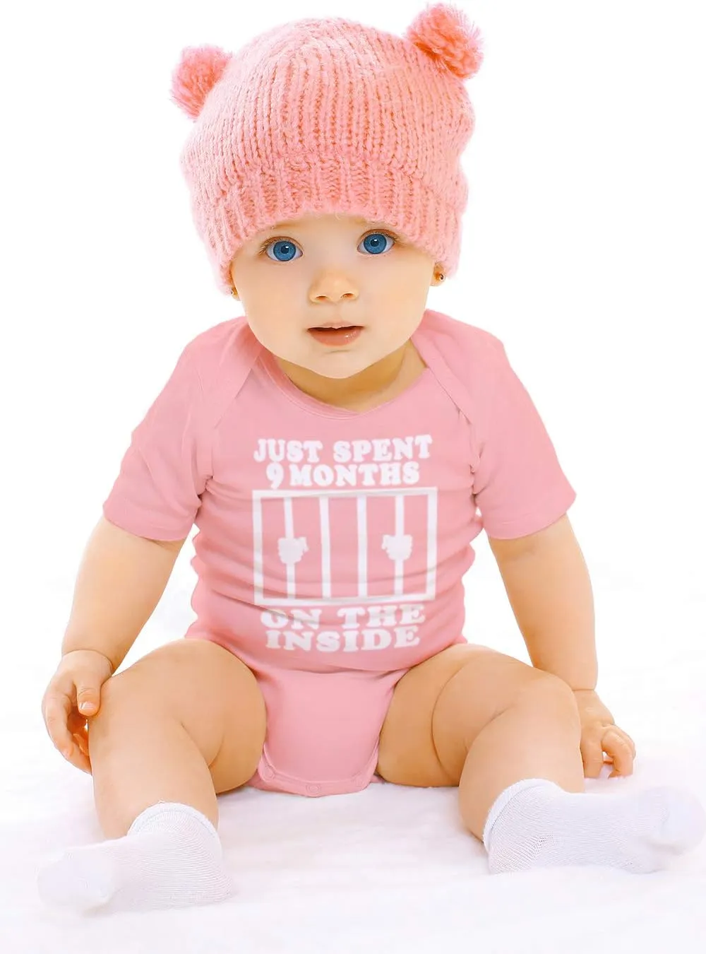 Reaxion Funny Cute Baby Boy Girl Handmade Clothes Infant Just Spent 9 Months On The Inside Bodysuits