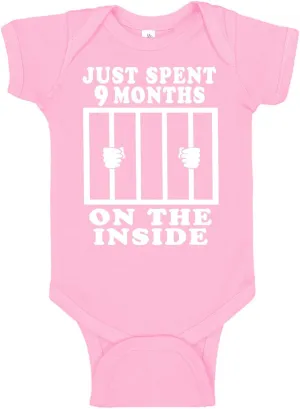 Reaxion Funny Cute Baby Boy Girl Handmade Clothes Infant Just Spent 9 Months On The Inside Bodysuits
