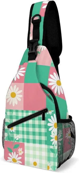 Red And Black Camouflage Sling Bag Lightweight Crossbody Chest Pack Travel Shoulder Bag with Adjustable Strap