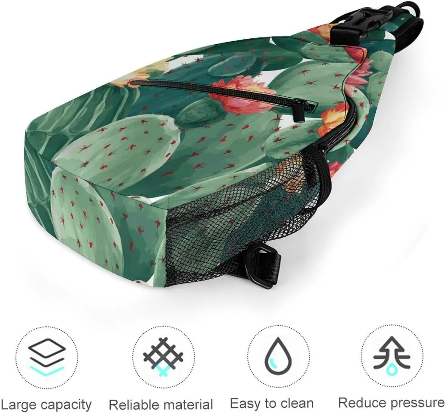Red And Black Camouflage Sling Bag Lightweight Crossbody Chest Pack Travel Shoulder Bag with Adjustable Strap