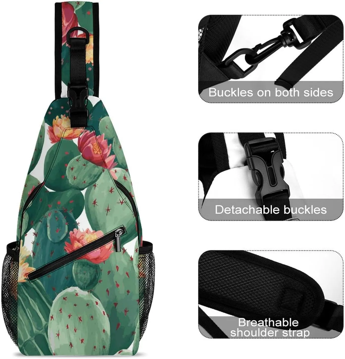 Red And Black Camouflage Sling Bag Lightweight Crossbody Chest Pack Travel Shoulder Bag with Adjustable Strap