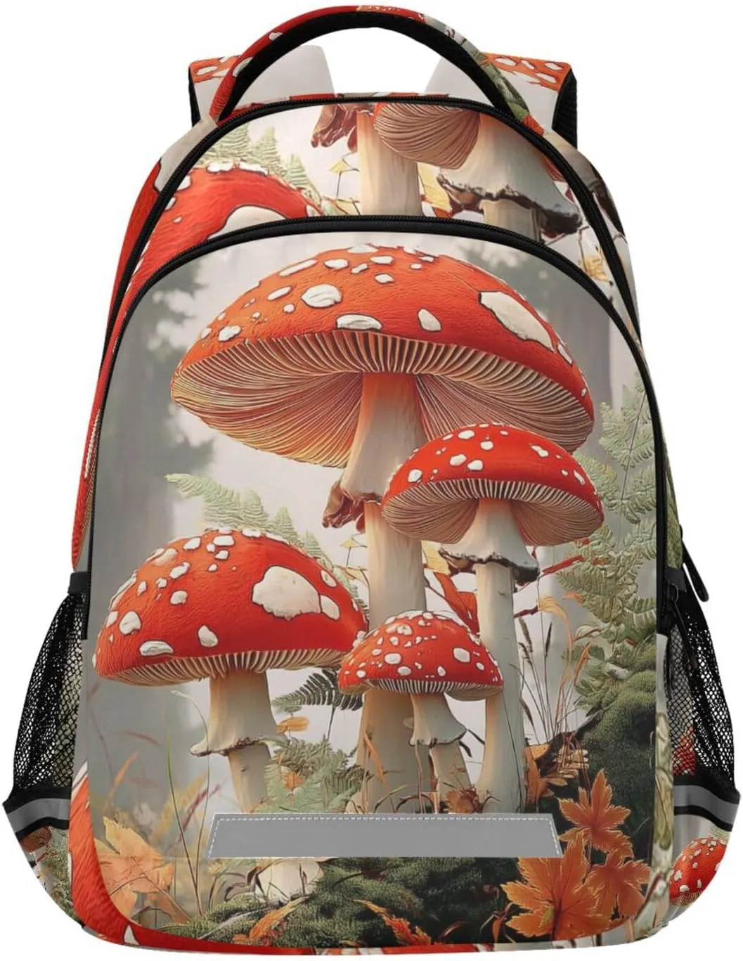Red Mushrooms Autumn Leaf Backpack for Boys Girls Elementary School Bag Kids Travel Bags Casual Rucksack Laptop Bookbag
