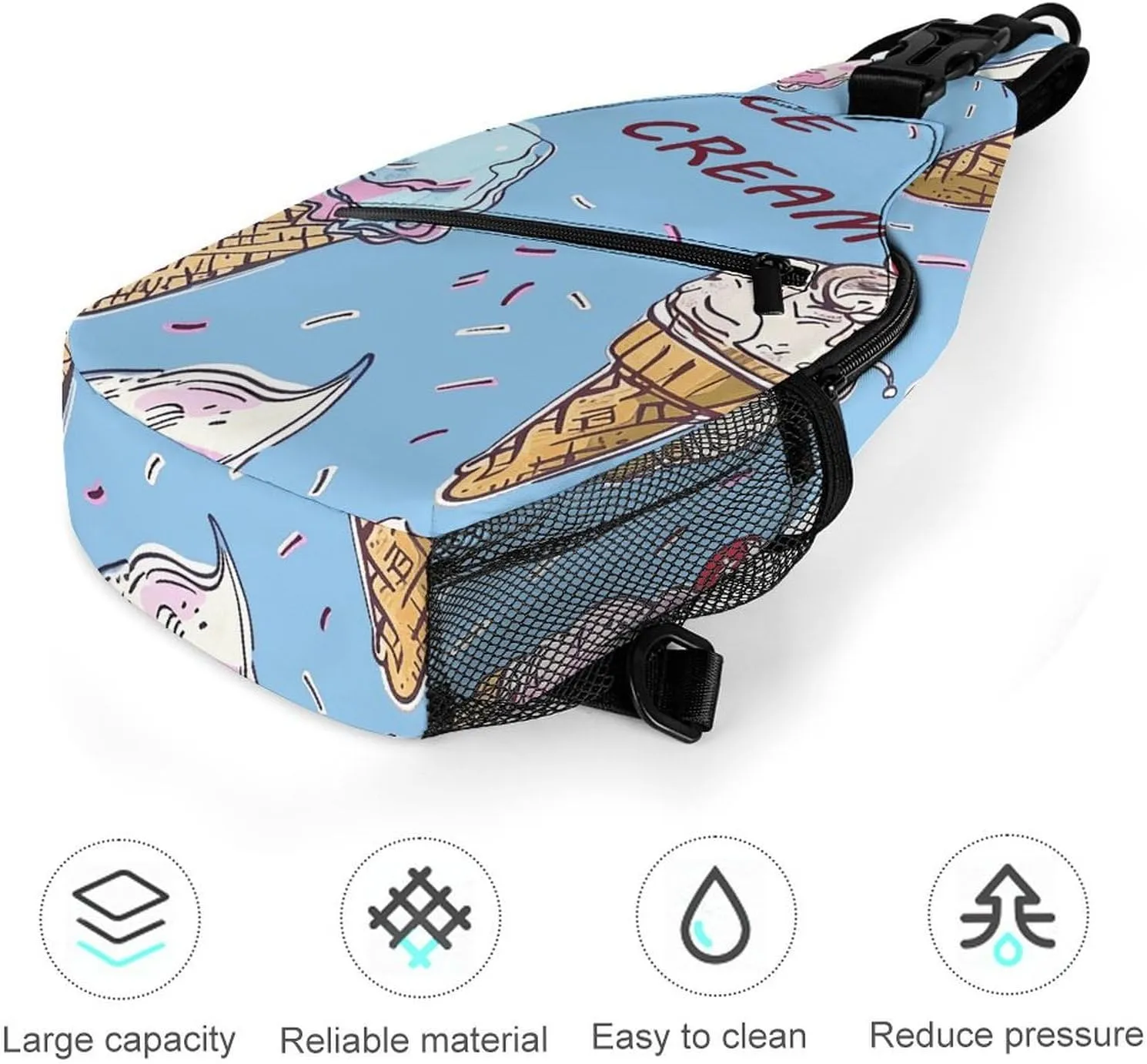 Red Theme Leaves Sling Bag Lightweight Crossbody Chest Pack Travel Shoulder Bag with Adjustable Strap