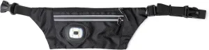 Reflective Sling/Fanny Pack with Removable Rechargable LED Light - Black