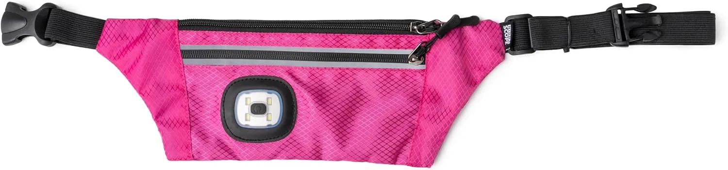 Reflective Sling/Fanny Pack with Removable Rechargable LED Light - Pink