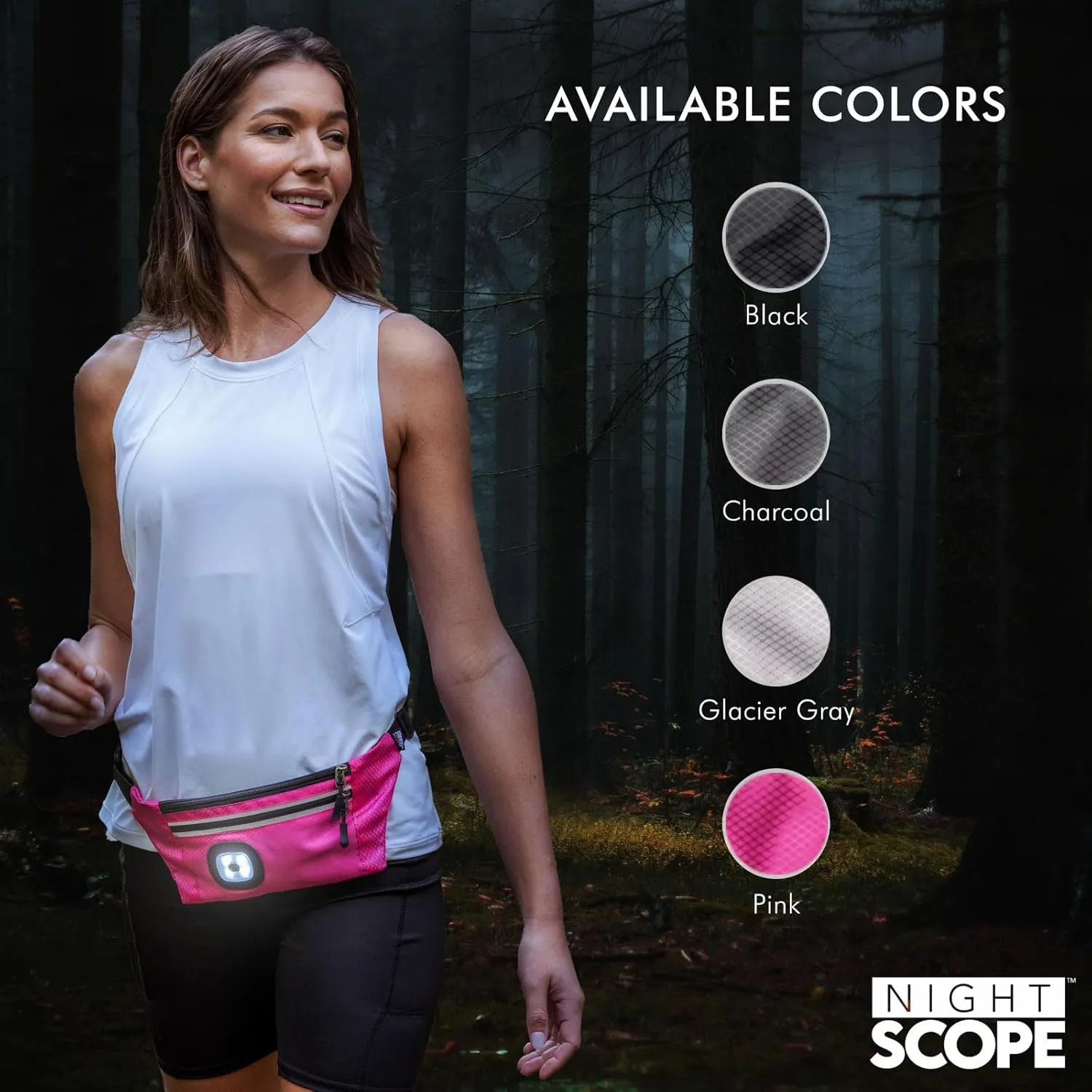 Reflective Sling/Fanny Pack with Removable Rechargable LED Light - Pink