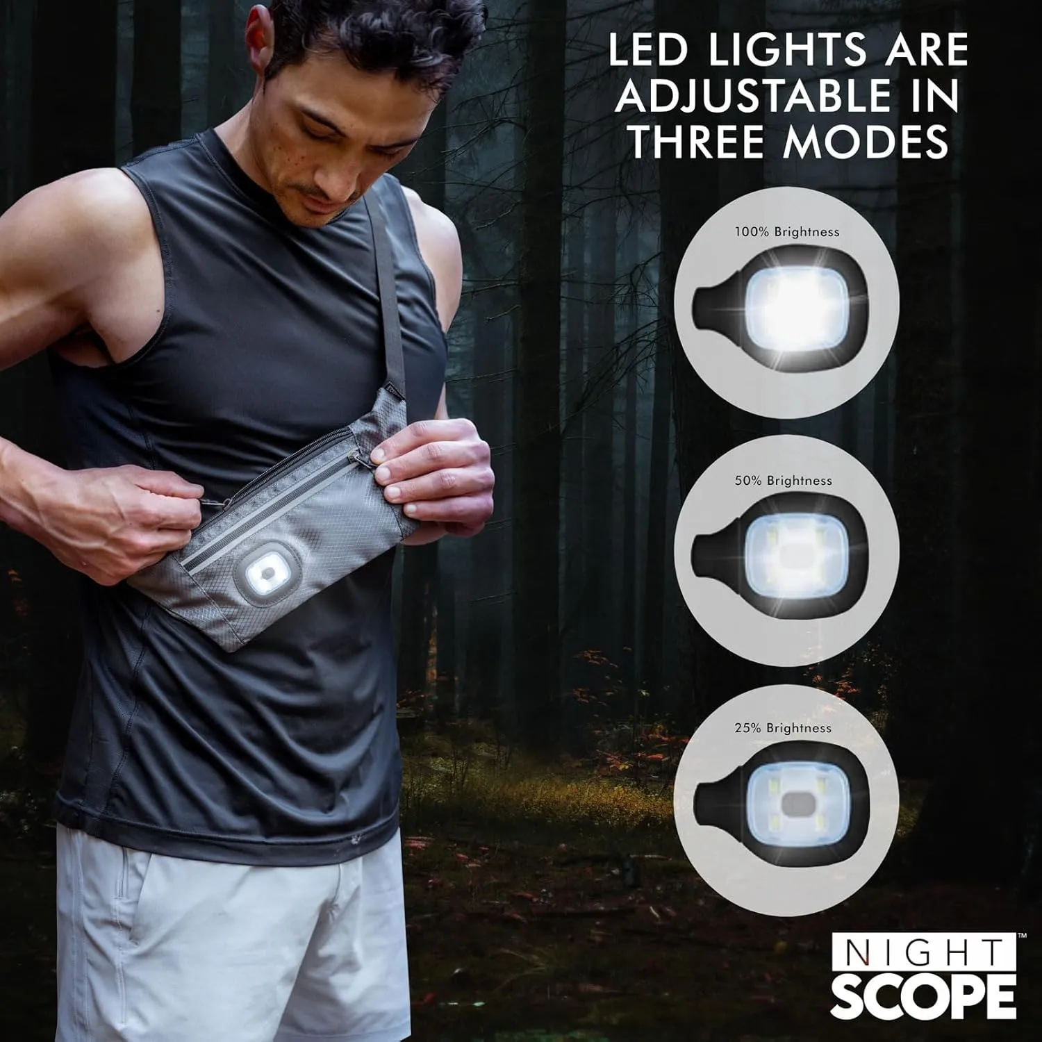 Reflective Sling/Fanny Pack with Removable Rechargable LED Light - Pink