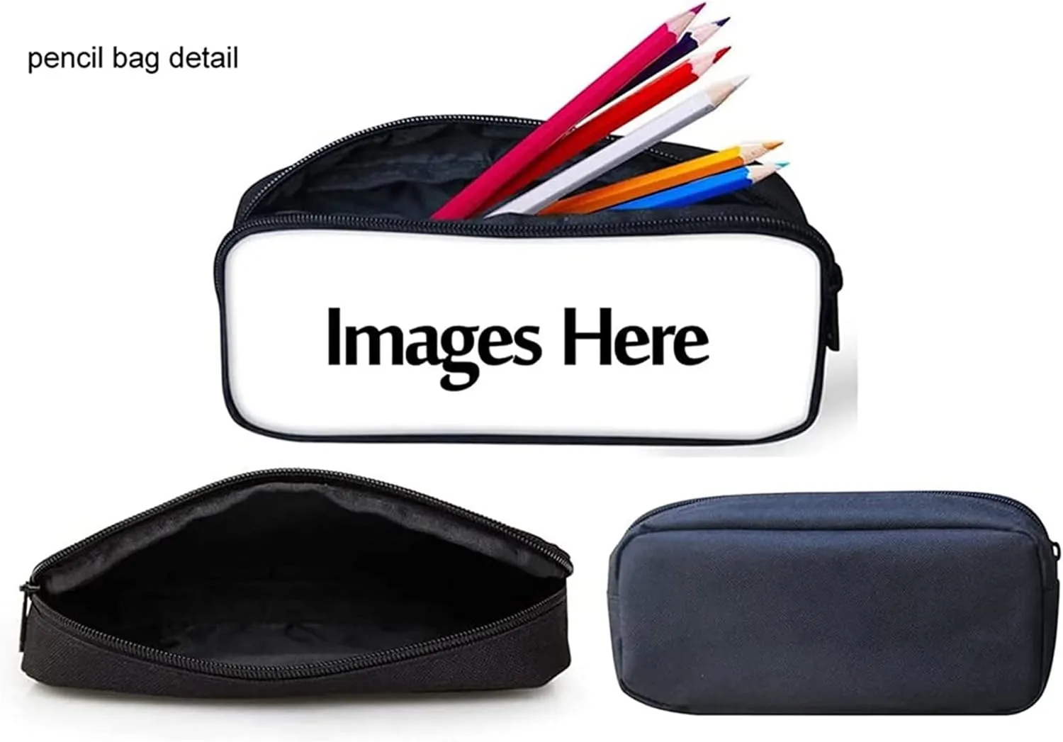 Renewold Custom Personalized 3pcs Backpack Set Add Your Own Photo School Bag Set for Preschool Primary Middle School Student Customized Bookbag with Insulated Lunch Tote Bag Pencil Pen Pouch