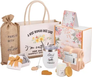 Retirement Gift for Women 2025, Happy Retirement Gift, Retirement Gift for Coworker, Friends, Mom, Grandma, Staff, Tumblers, Candle, Towel, Card, Tote Bag Set, Best Retirement Gifts for Woman