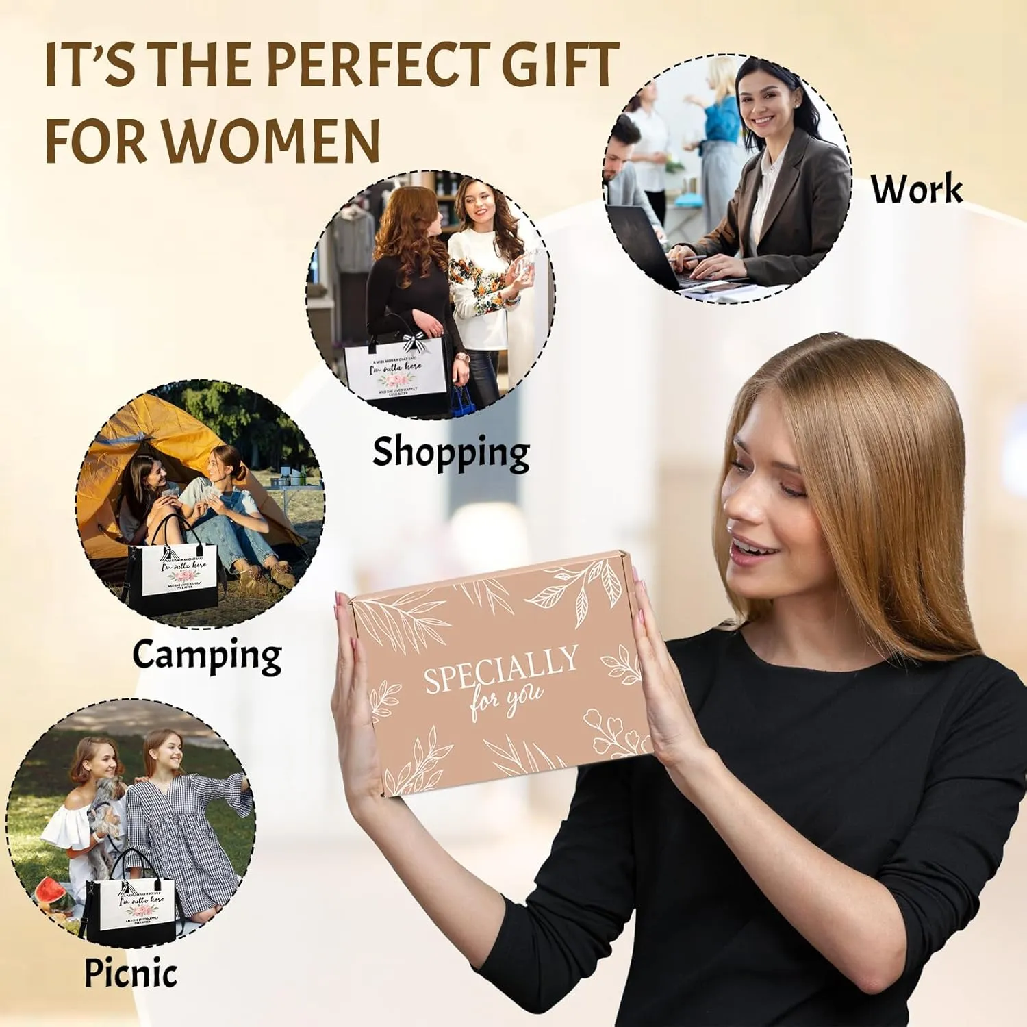 Retirement Gifts for Woman - Best Retired Gifts Ideas for Boss Lady, Manager, Coworker, Mom, Teacher, Nurse, Employee, Friends - Funny Cool Coworker Leaving, Farewell, Going Away, Goodbye Bags